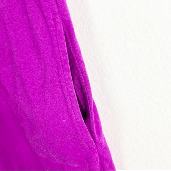 JOHNNY WAS Fuchsia Floral Embroidered Jersey Knit V-Neck Pockets Tunic Top XS - Picture 8 of 10